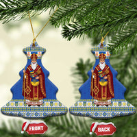 Ukraine Christmas Ceramic Ornament Saint Nicholas Vyshyvanka Style - Wonder Print Shop