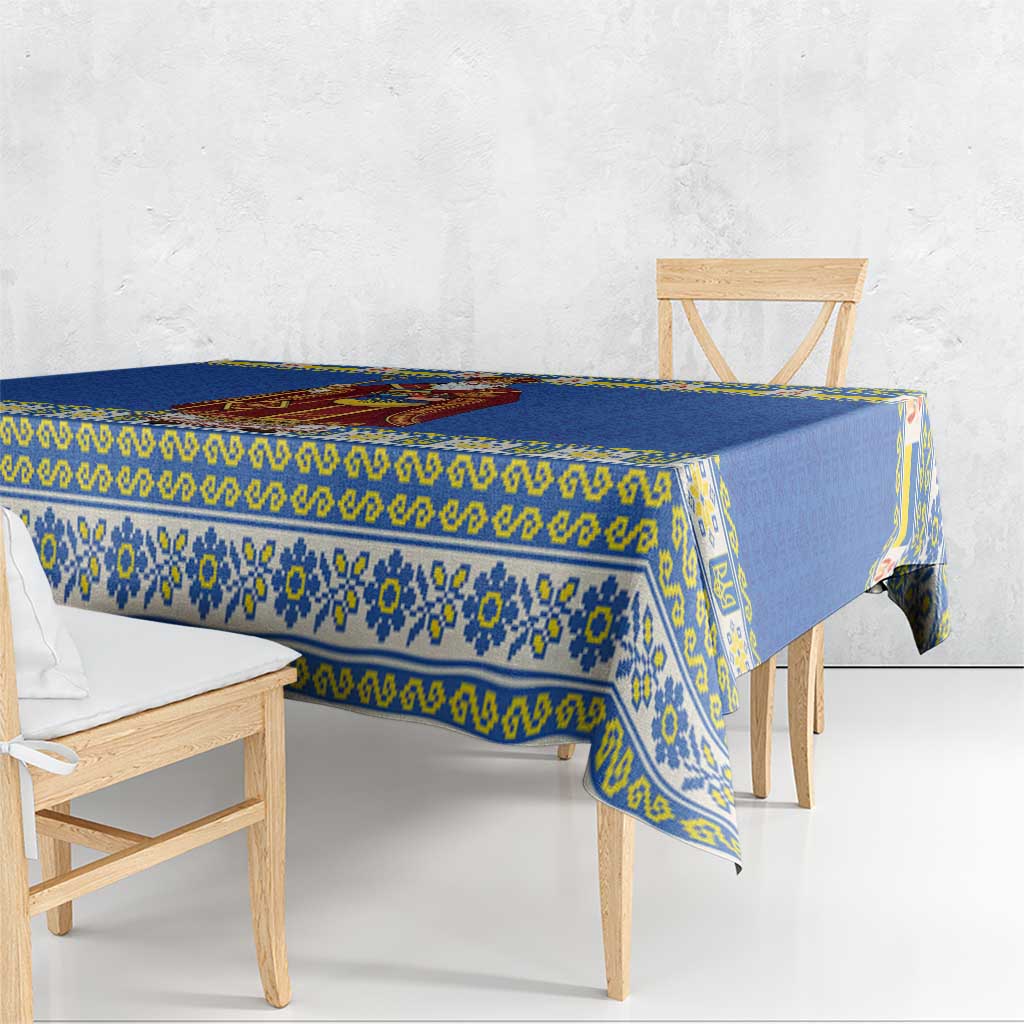 Ukraine Christmas Tablecloth Saint Nicholas Vyshyvanka Style - Wonder Print Shop