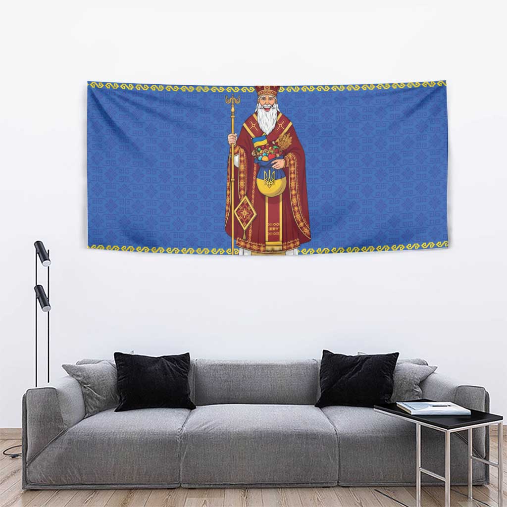Ukraine Christmas Tapestry Saint Nicholas Vyshyvanka Style - Wonder Print Shop