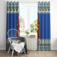 Ukraine Christmas Window Curtain Saint Nicholas Vyshyvanka Style - Wonder Print Shop