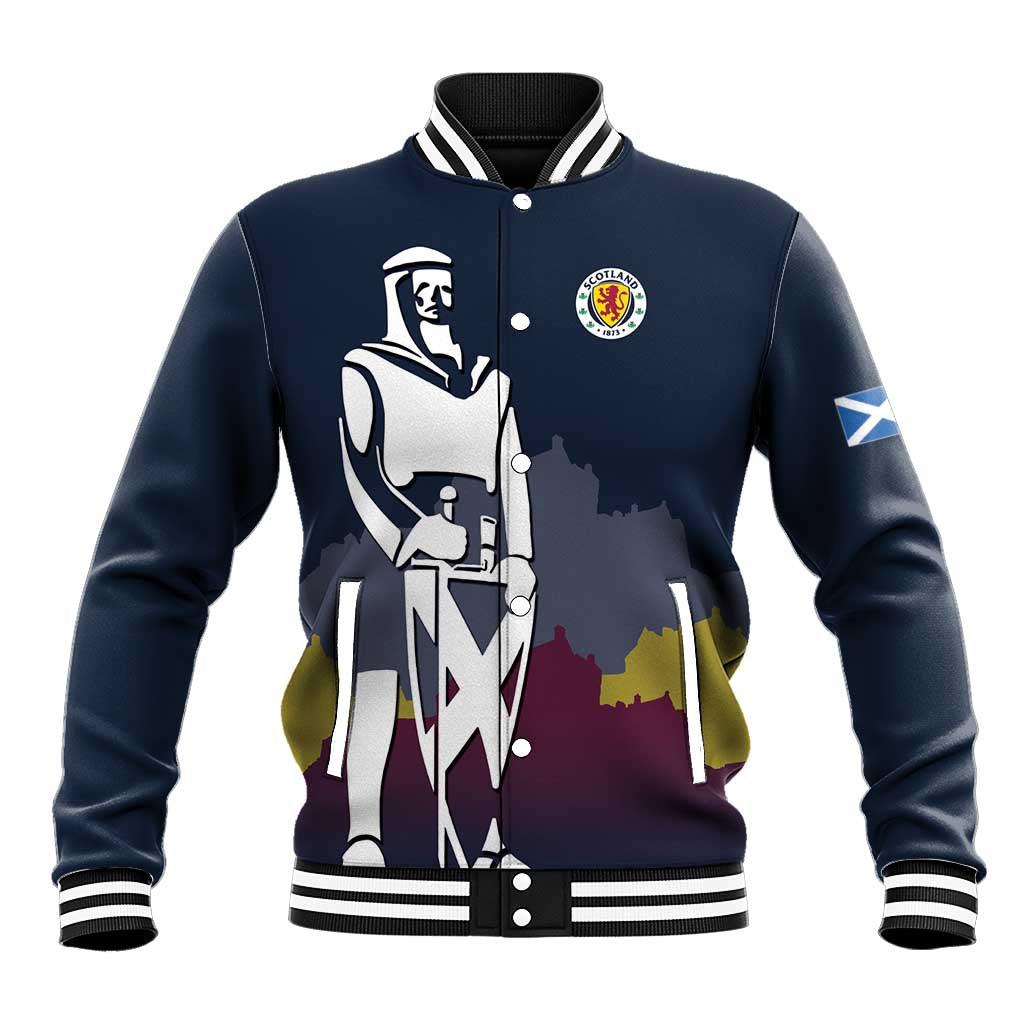 Custom Scotland Football Baseball Jacket William Wallace Statue Edinburgh Castle Art