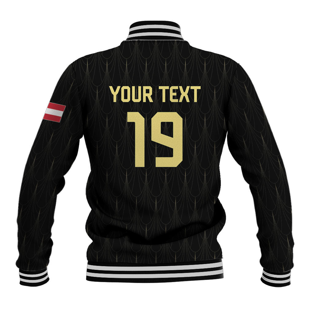 Custom World Football 2026 Austria Baseball Jacket Austrian Eagles Black Glory