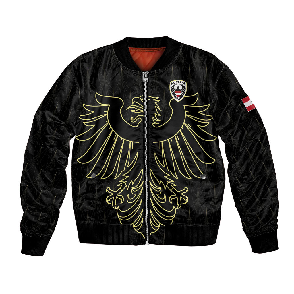 Custom World Football 2026 Austria Bomber Jacket Austrian Eagles Black Glory