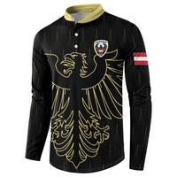 Custom World Football 2026 Austria Button Sweatshirt Austrian Eagles Black Glory