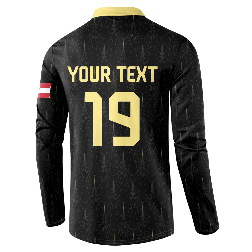 Custom World Football 2026 Austria Button Sweatshirt Austrian Eagles Black Glory