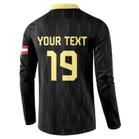 Custom World Football 2026 Austria Button Sweatshirt Austrian Eagles Black Glory