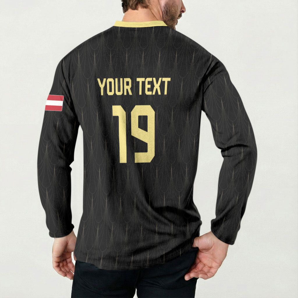 Custom World Football 2026 Austria Button Sweatshirt Austrian Eagles Black Glory