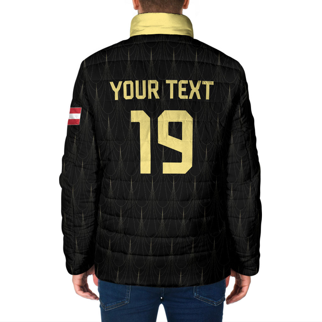 Custom World Football 2026 Austria Padded Jacket Austrian Eagles Black Glory