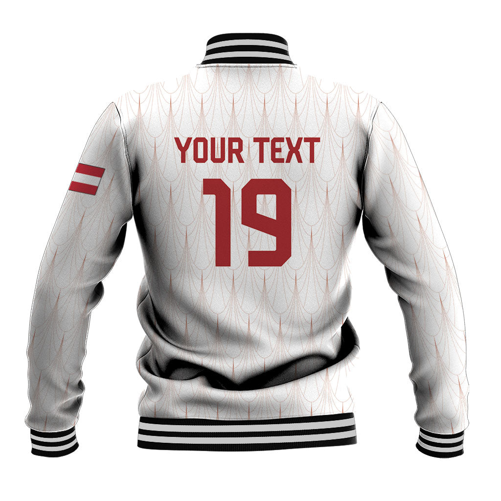 Custom World Football 2026 Austria Baseball Jacket Austrian Eagles White Glory