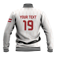 Custom World Football 2026 Austria Baseball Jacket Austrian Eagles White Glory