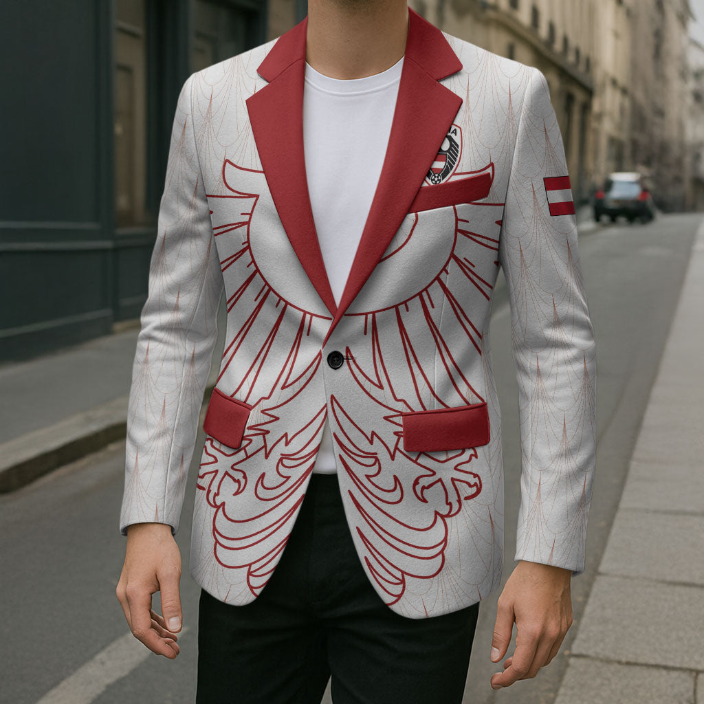 Custom World Football 2026 Austria Blazer Austrian Eagles White Glory
