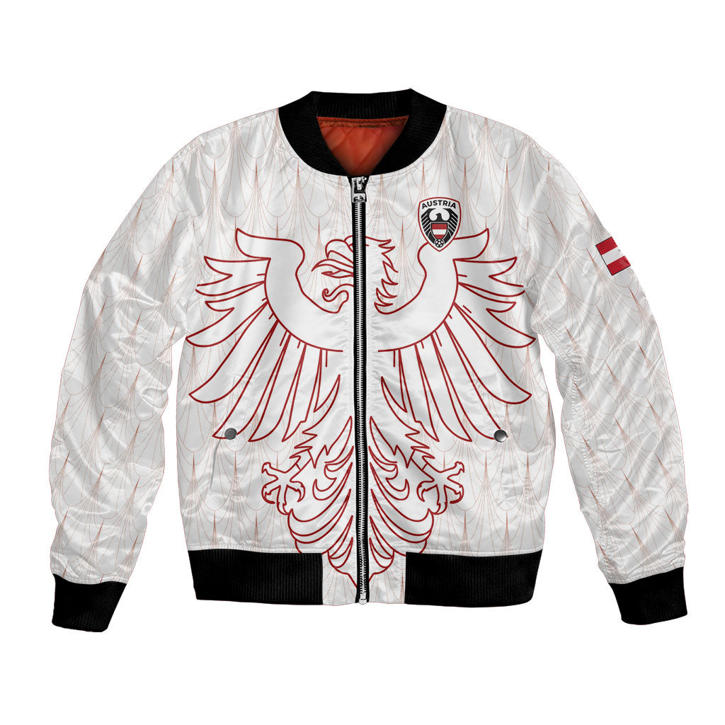 Custom World Football 2026 Austria Bomber Jacket Austrian Eagles White Glory