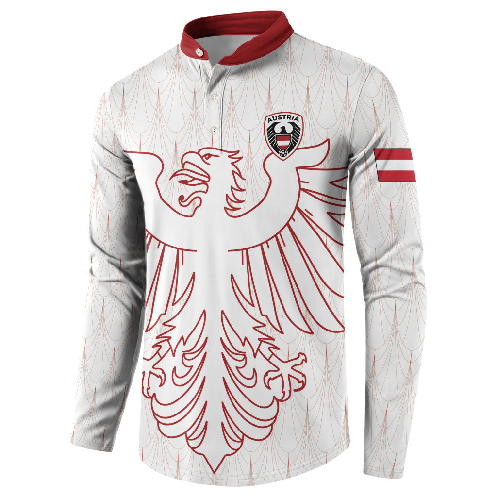 Custom World Football 2026 Austria Button Sweatshirt Austrian Eagles White Glory