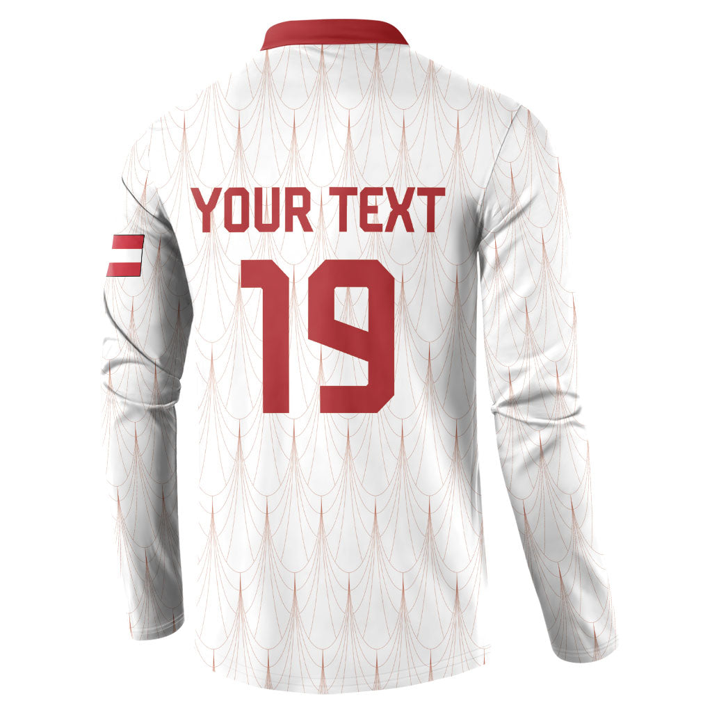 Custom World Football 2026 Austria Button Sweatshirt Austrian Eagles White Glory