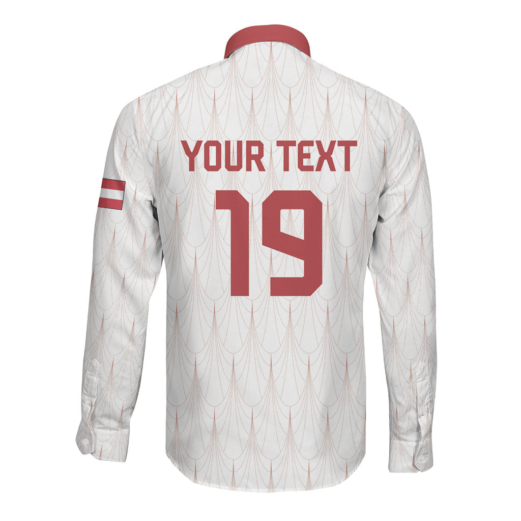 Custom World Football 2026 Austria Long Sleeve Button Shirt Austrian Eagles White Glory
