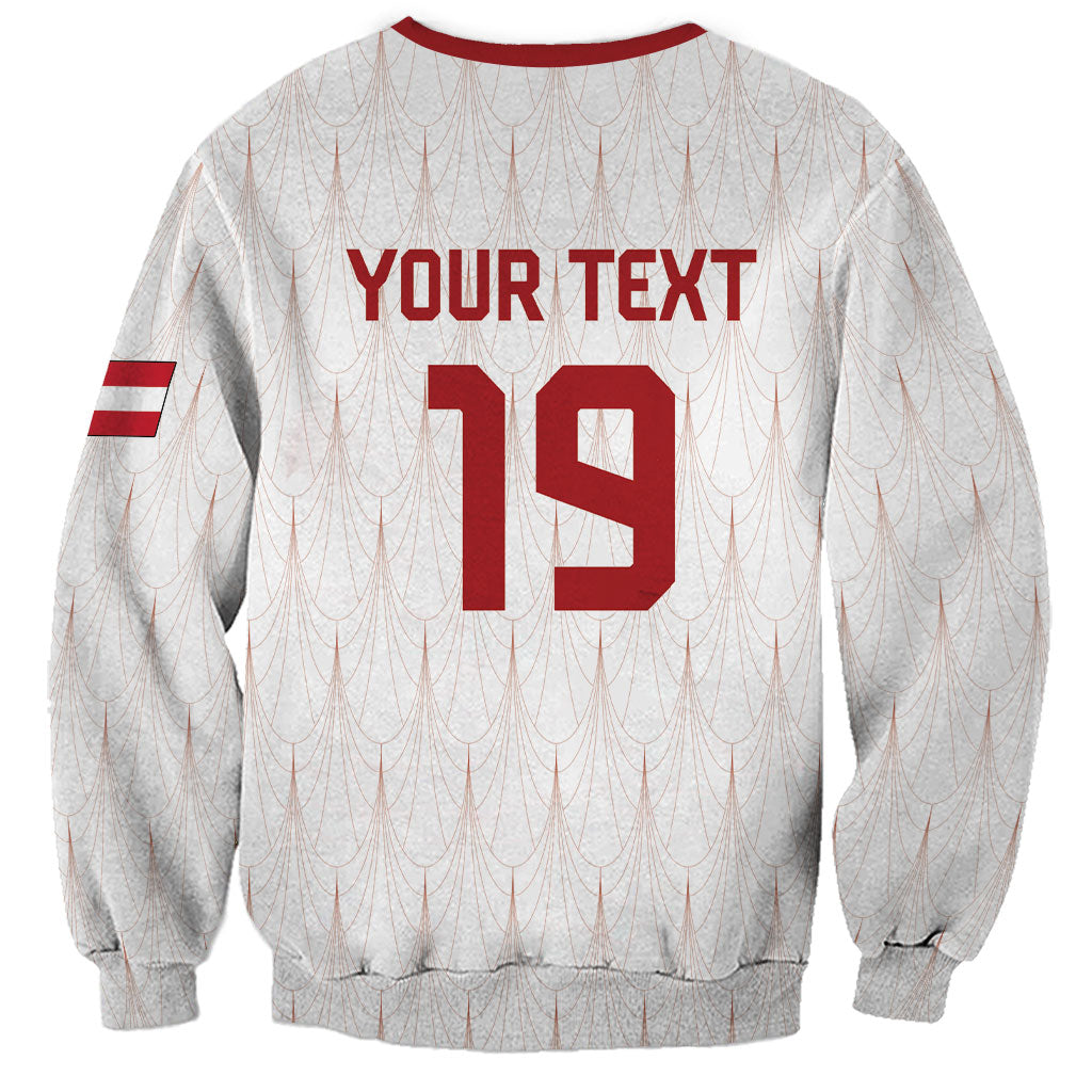 Custom World Football 2026 Austria Sweatshirt Austrian Eagles White Glory
