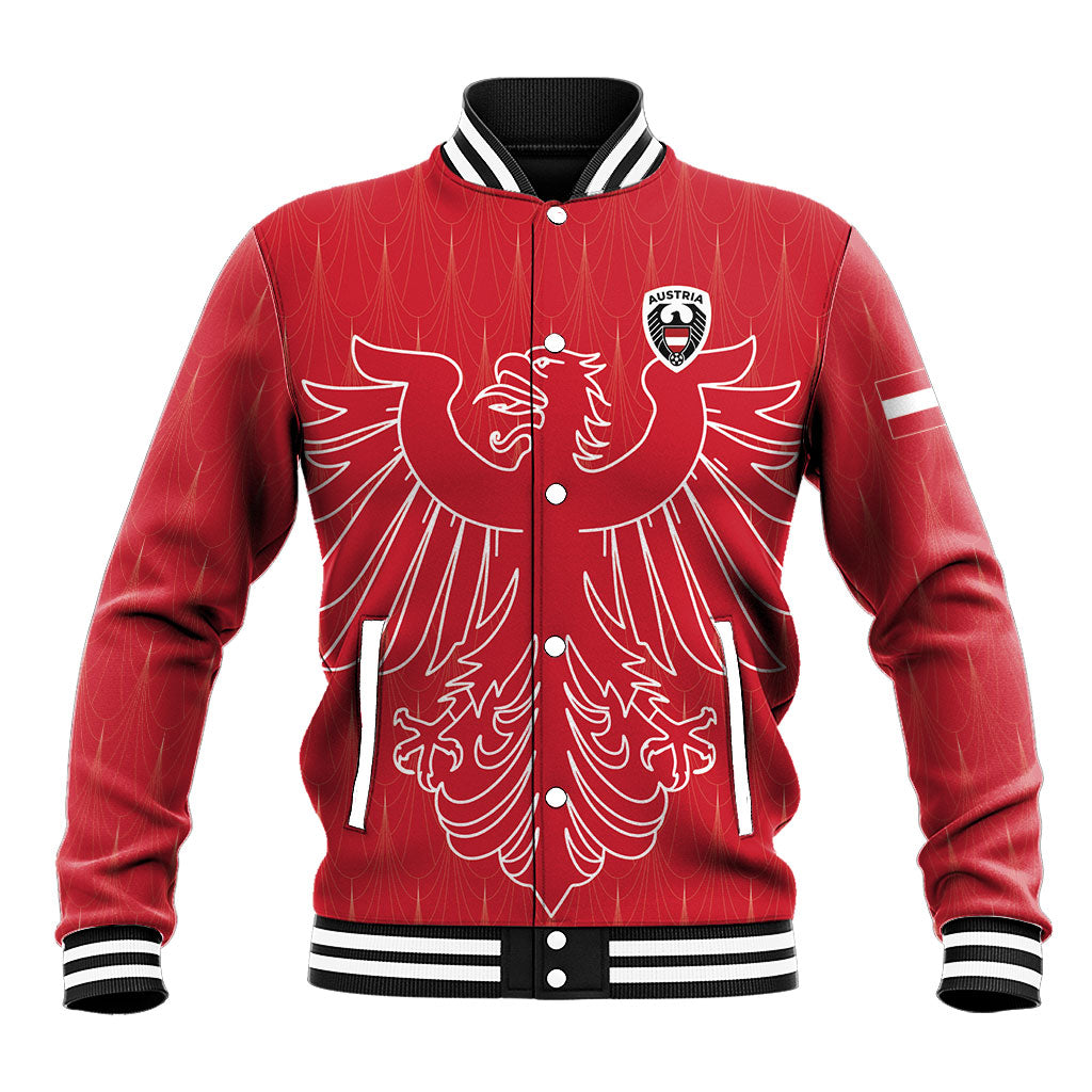 Custom World Football 2026 Austria Baseball Jacket Austrian Eagles Red Glory