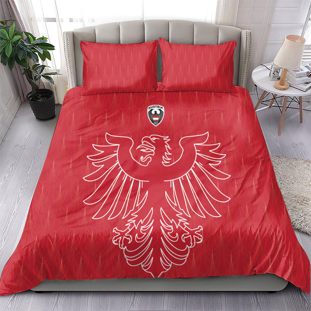 World Football 2026 Austria Bedding Set Austrian Eagles Red Glory