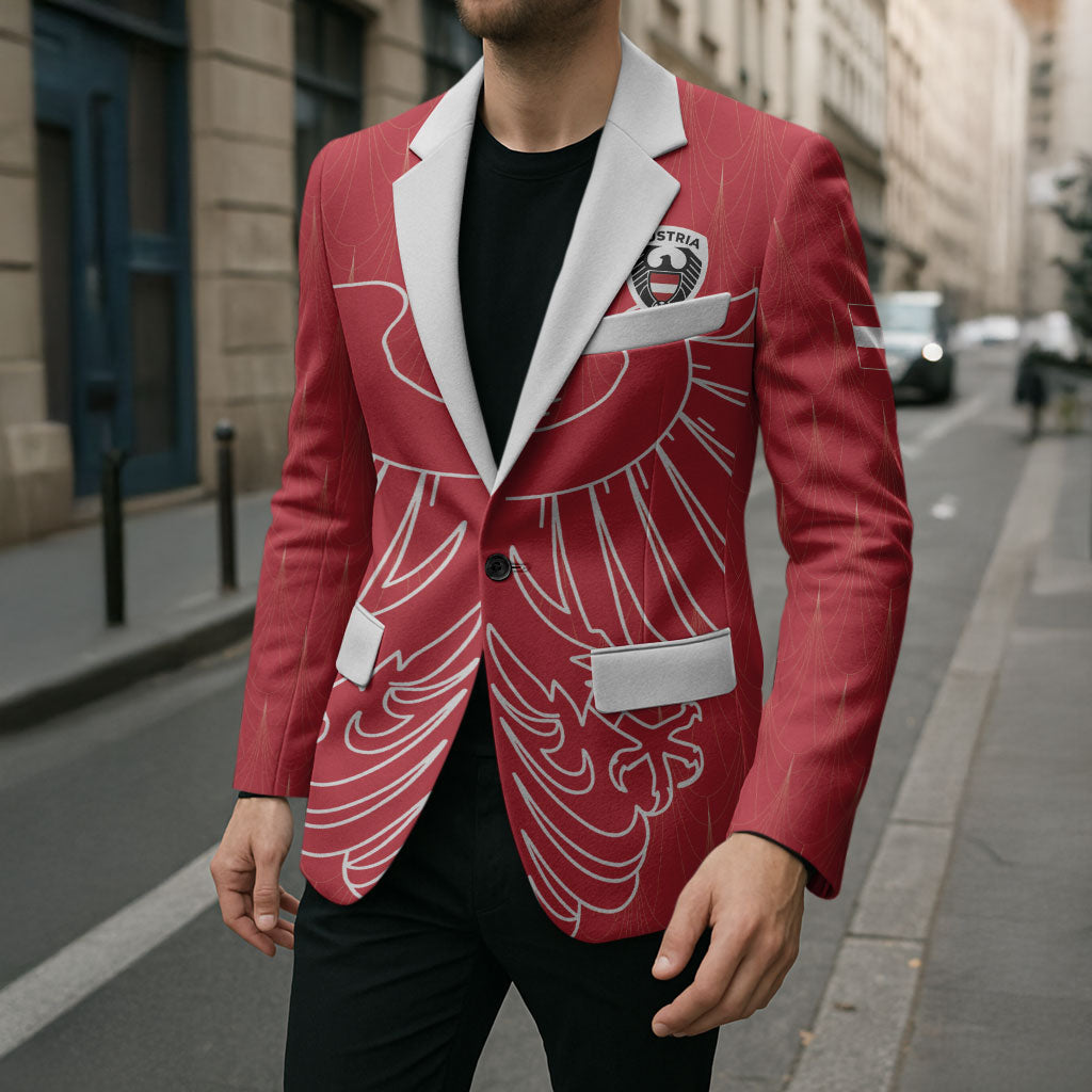 Custom World Football 2026 Austria Blazer Austrian Eagles Red Glory