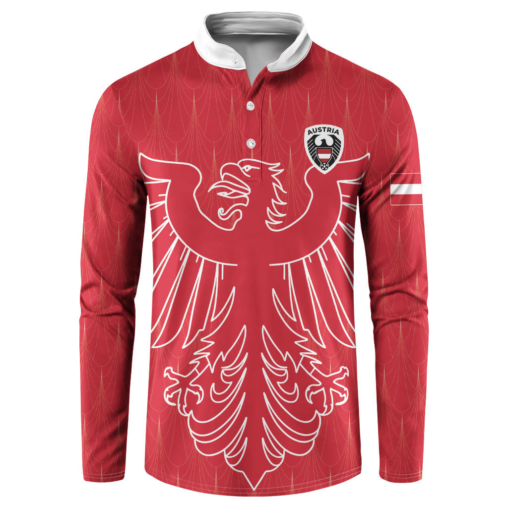 Custom World Football 2026 Austria Button Sweatshirt Austrian Eagles Red Glory