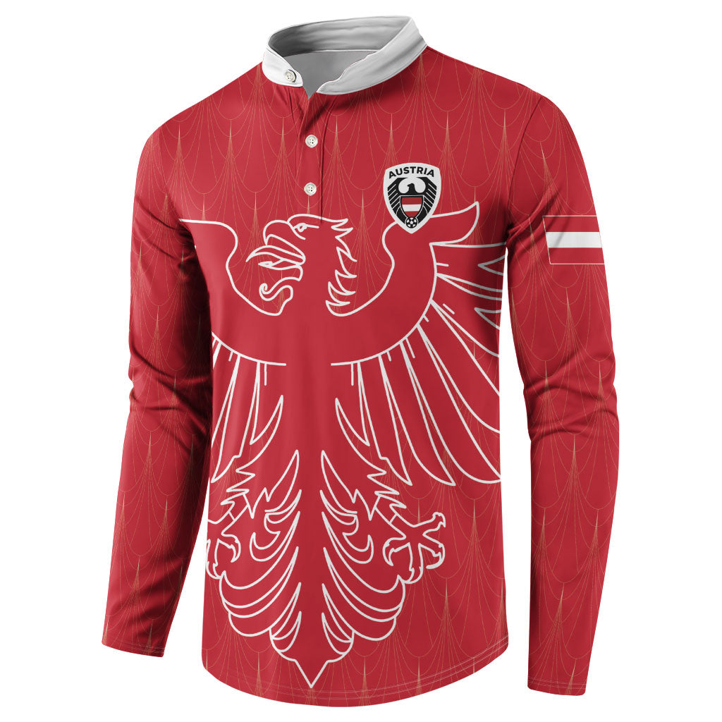 Custom World Football 2026 Austria Button Sweatshirt Austrian Eagles Red Glory