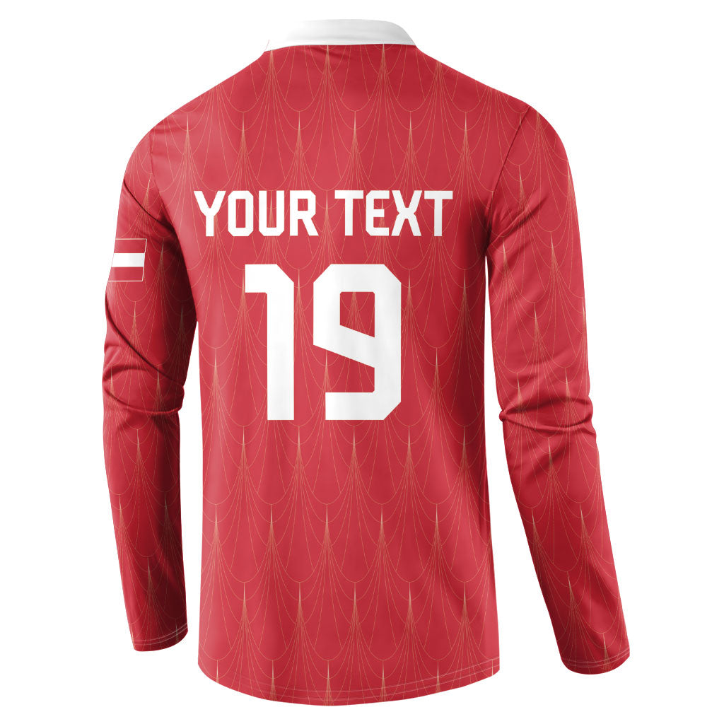 Custom World Football 2026 Austria Button Sweatshirt Austrian Eagles Red Glory