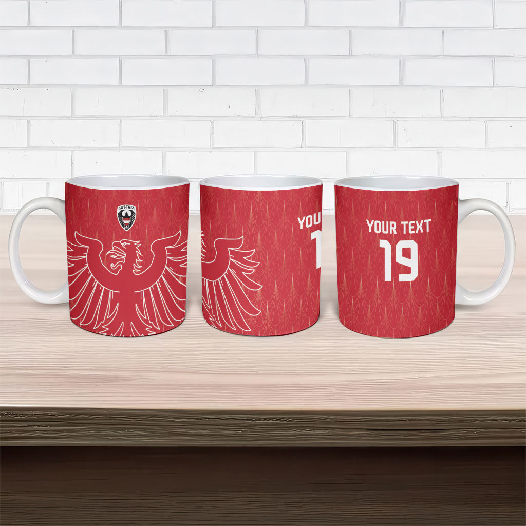 Custom World Football 2026 Austria Ceramic Mug Austrian Eagles Red Glory