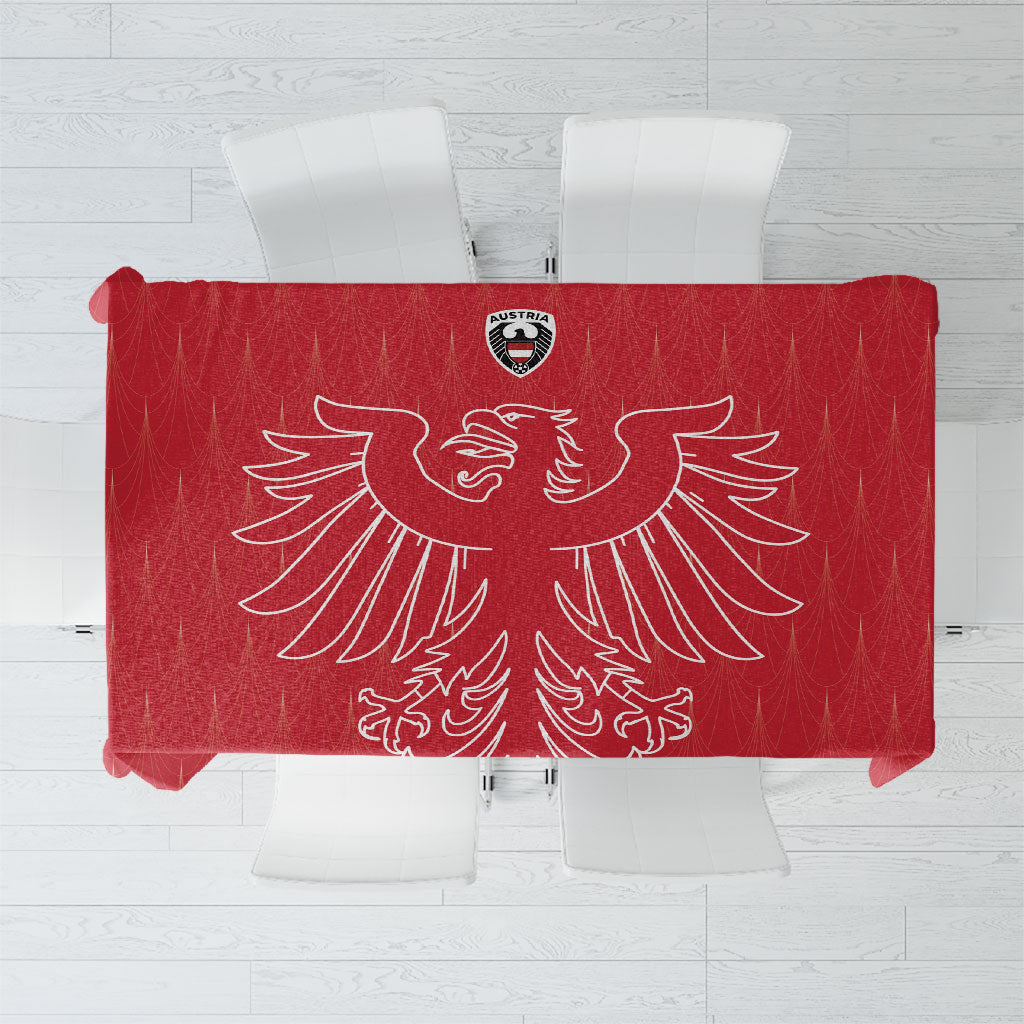 World Football 2026 Austria Tablecloth Austrian Eagles Red Glory