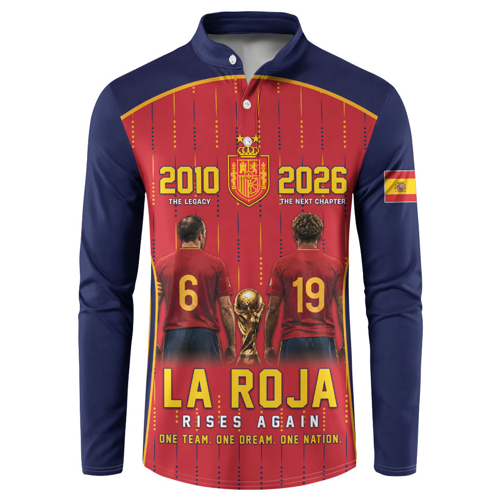 Custom Spain La Roja Football Button Sweatshirt 2010 Legacy 2026 Next Chapter