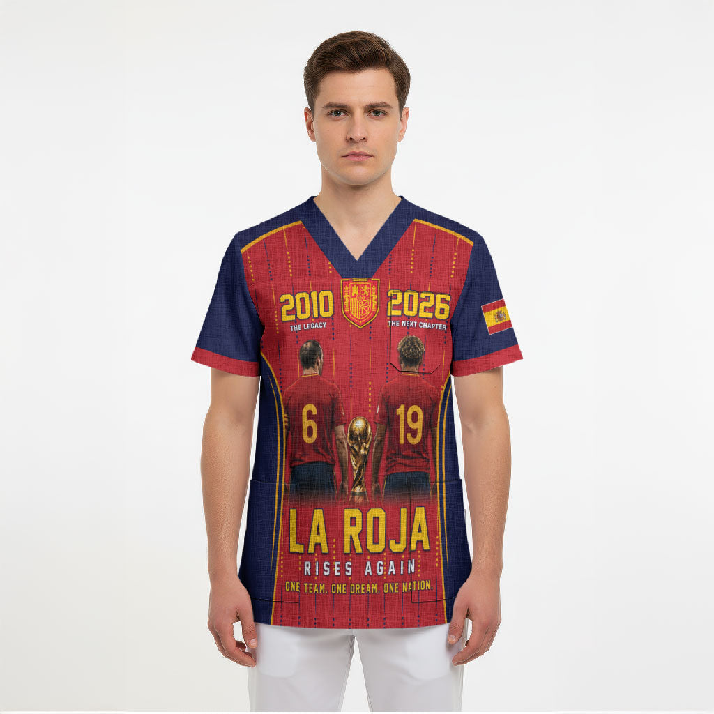 Custom Spain La Roja Football Scrub Top 2010 Legacy 2026 Next Chapter