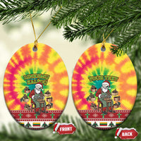Personalized Lithuania Christmas Ceramic Ornament Skeleton Cross Tie-Dye Vintage LT19