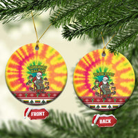 Personalized Lithuania Christmas Ceramic Ornament Skeleton Cross Tie-Dye Vintage LT19