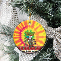 Personalized Lithuania Christmas Ceramic Ornament Skeleton Cross Tie-Dye Vintage LT19