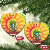 Personalized Lithuania Christmas Ceramic Ornament Skeleton Cross Tie-Dye Vintage LT19
