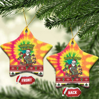 Personalized Lithuania Christmas Ceramic Ornament Skeleton Cross Tie-Dye Vintage LT19