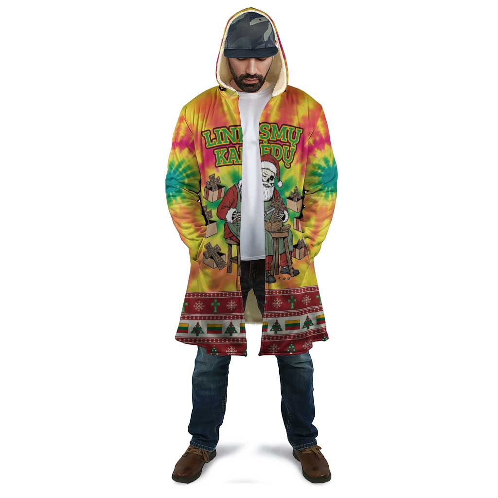 Personalized Lithuania Christmas Cloak Skeleton Cross Tie-Dye Vintage - Wonder Print Shop