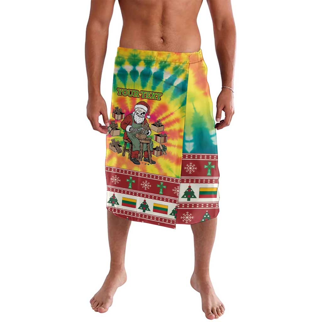 Personalized Lithuania Christmas Lavalava Skeleton Cross Tie-Dye Vintage - Wonder Print Shop
