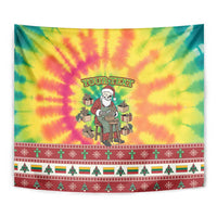 Personalized Lithuania Christmas Tapestry Skeleton Cross Tie-Dye Vintage - Wonder Print Shop
