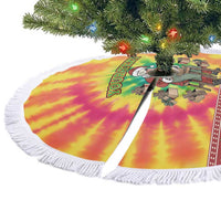 Personalized Lithuania Christmas Tree Skirt Skeleton Cross Tie-Dye Vintage LT19