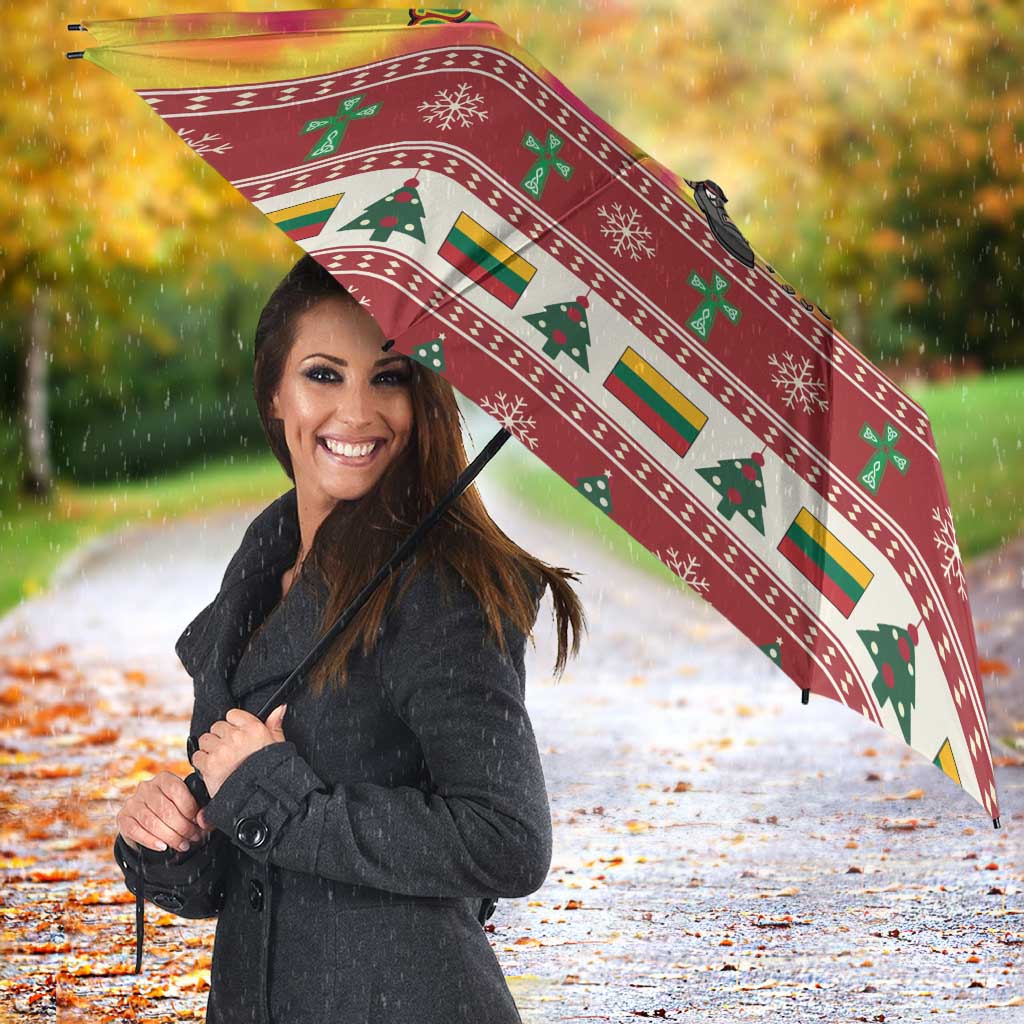 Personalized Lithuania Christmas Umbrella Skeleton Cross Tie-Dye Vintage - Wonder Print Shop