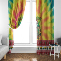 Personalized Lithuania Christmas Window Curtain Skeleton Cross Tie-Dye Vintage - Wonder Print Shop