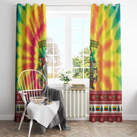 Personalized Lithuania Christmas Window Curtain Skeleton Cross Tie-Dye Vintage - Wonder Print Shop