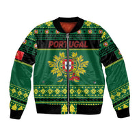 Personalized Portugal Christmas Bomber Jacket Emblem With Flag Style - Wonder Print Shop