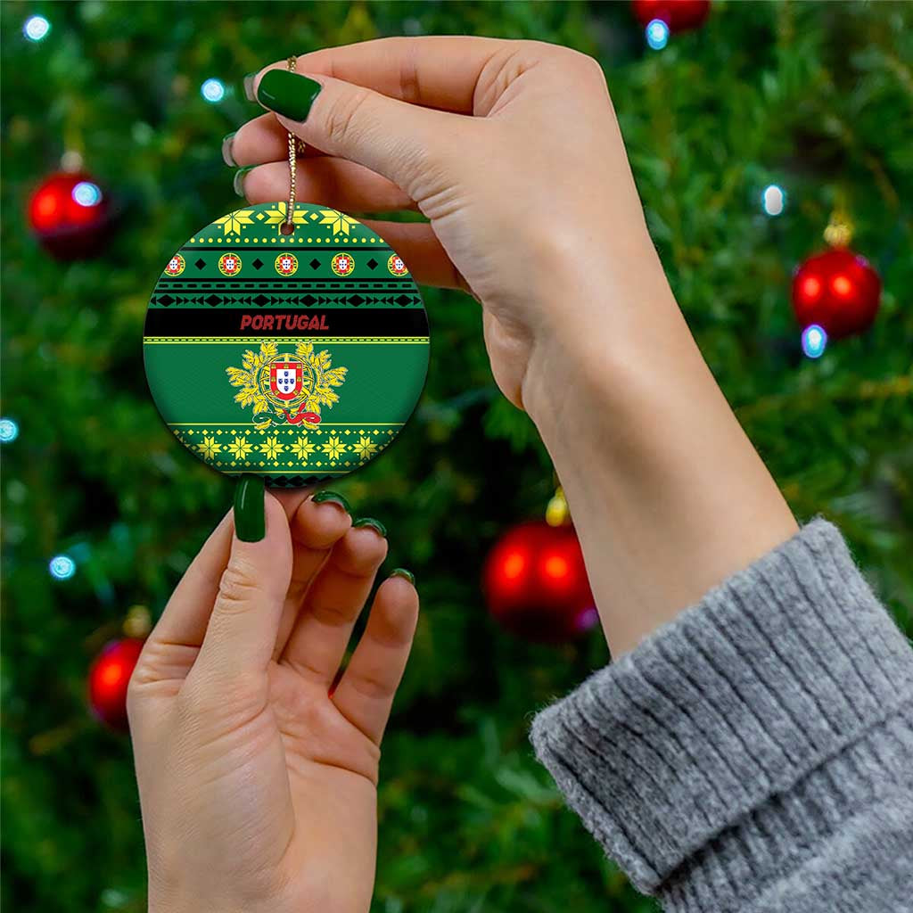 Personalized Portugal Christmas Ceramic Ornament Emblem With Flag Style LT19