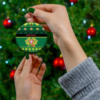 Personalized Portugal Christmas Ceramic Ornament Emblem With Flag Style LT19