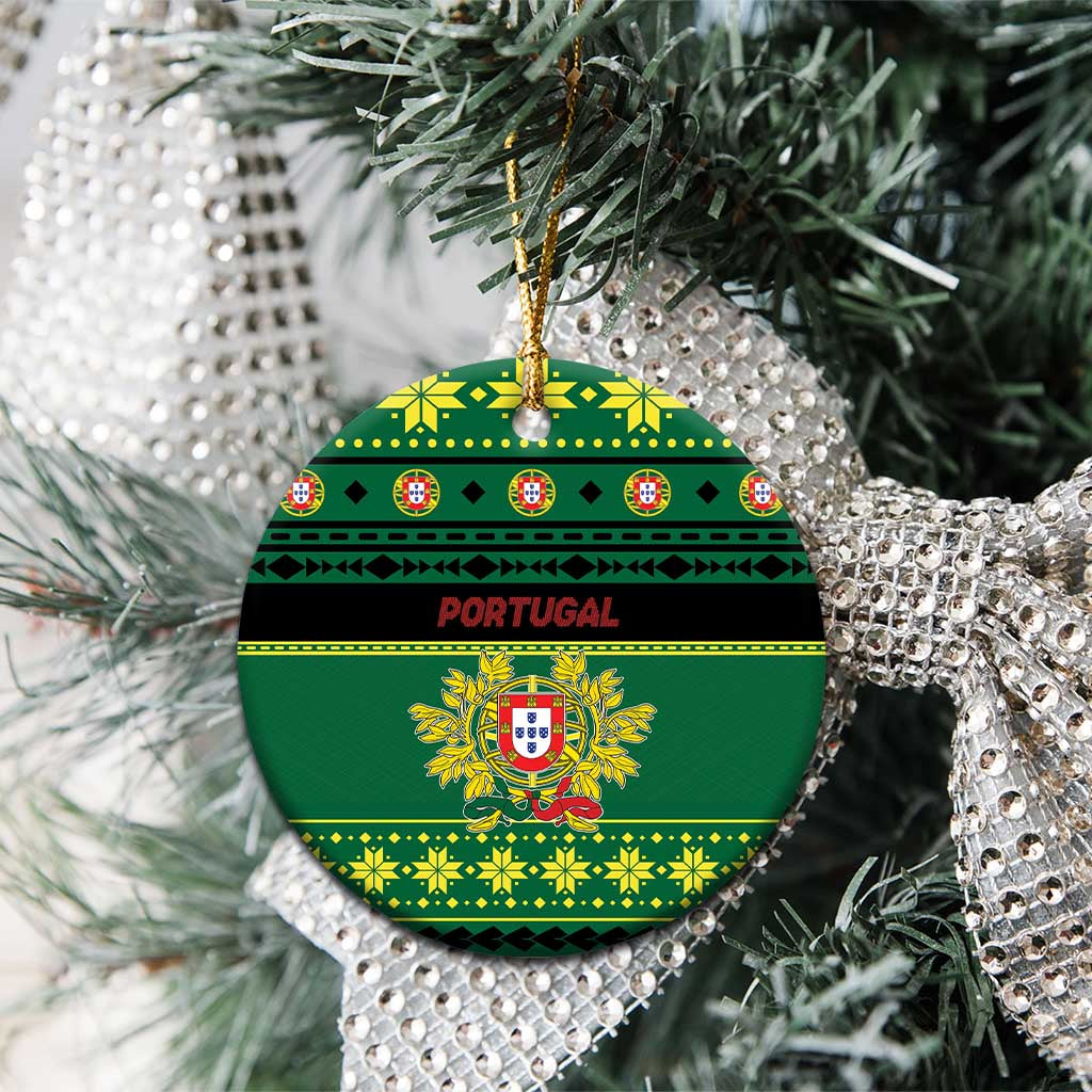 Personalized Portugal Christmas Ceramic Ornament Emblem With Flag Style LT19