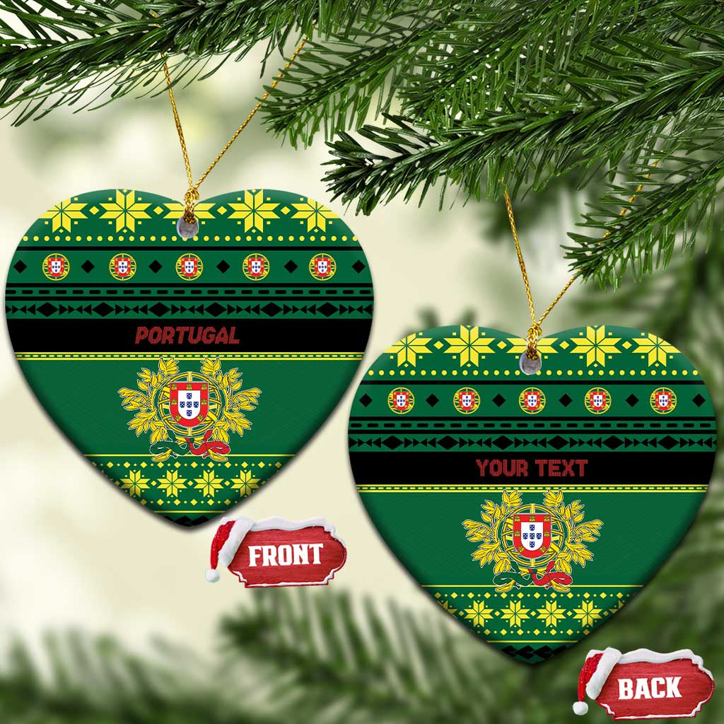 Personalized Portugal Christmas Ceramic Ornament Emblem With Flag Style LT19