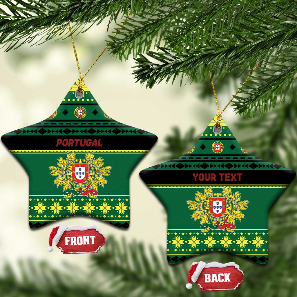 Personalized Portugal Christmas Ceramic Ornament Emblem With Flag Style LT19
