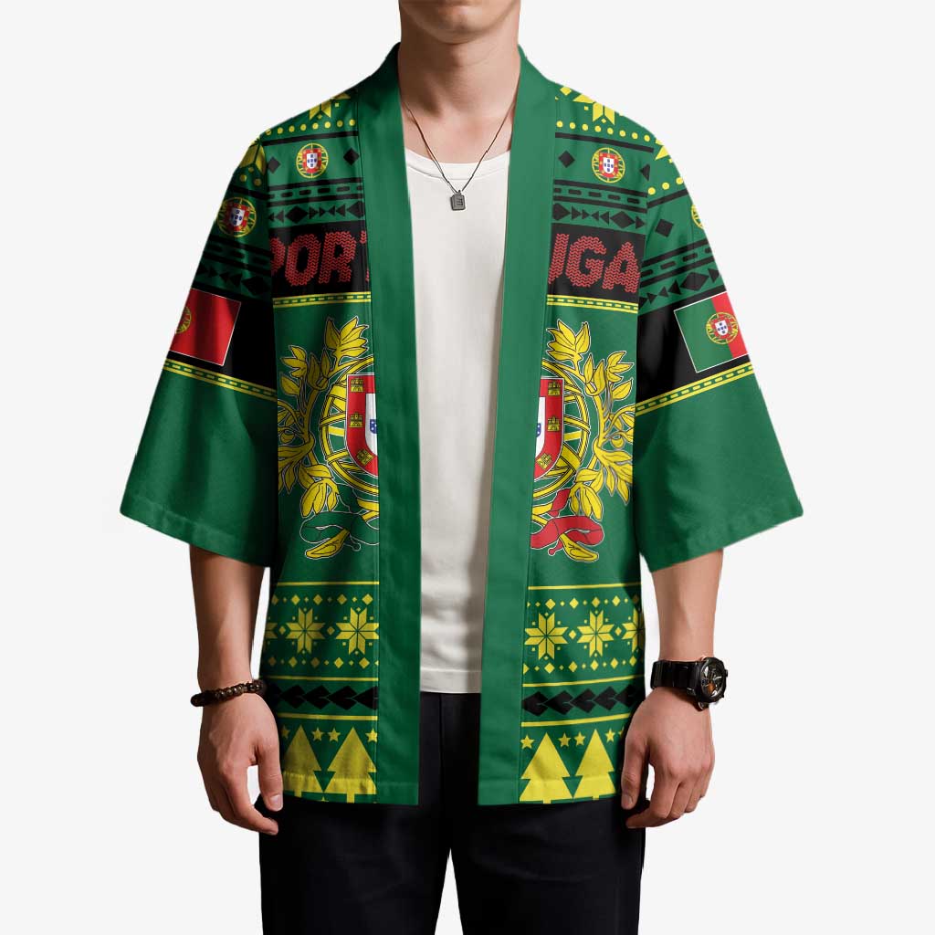 Personalized Portugal Christmas Kimono Emblem With Flag Style - Wonder Print Shop