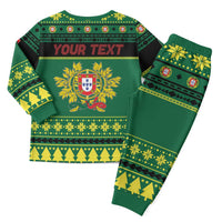 Personalized Portugal Christmas Pajama Set Emblem With Flag Style - Wonder Print Shop
